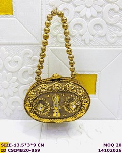 Craftstages International Handmade Satin <b>Clutch</b> Purse for Women | Designer Evening Party <b>Wedding</b> <b>Clutch</b> Flap Closure Pearl Ring - Product Image 4