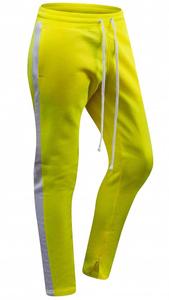 Conjunto Deportivo Unisex Amarillo con Sudadera de Manga Larga con Cremallera, Bolsillos Laterales, Estilo Deportivo Casual, Transpirable, con Capucha, Color Sólido - Product Image 2
