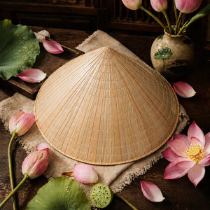Vietnamese Conical <b>Hat</b> Traditional <b>Straw</b> <b>Hat</b> for Sun Protection Handcrafted Bamboo Leaf <b>Hat</b> for Decoration Wholesale OEM - Product Image 1