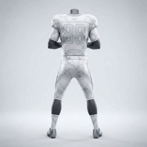 Custom White Marble Print American Football Uniform <b>Padded</b> Jersey <b>Pants</b> Set Team Sports Apparel - Product Image 2