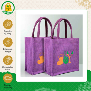Sac fourre-tout en jute personnalisé, design accrocheur et nouveau style, écologique et tendance, avec motif de Noël pour le shopping - Product Image 2