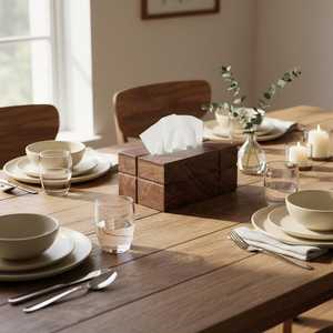Boîte à mouchoirs en bois, design moderne, boîte de rangement pour la maison, la cuisine, la salle à manger, l'hôtel, le café, le restaurant et le bureau - Product Image 2