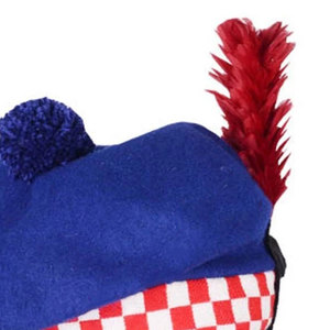 หมวกกิลต์สก็อตสีน้ำเงิน ทำจากขนสัตว์แท้ ทรงบาลมอรัล แต่งขนนกปอมปอม ทำด้วยมือ สำหรับชุดพื้นเมืองไฮแลนด์ - Product Image 4