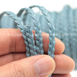 Cordon en cuir tressé plat robuste-Tresse à 3 plis de 10mm de large en marron/noir-Idéal pour les bracelets pour hommes et les cravates Bolo, breloque - Product Image 6