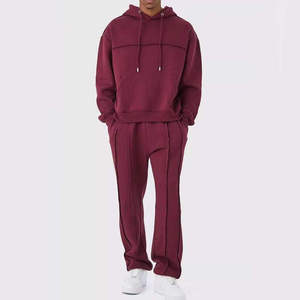Conjunto Deportivo para Hombre, Color Gris Lavado Ácido, con Bloques de Color, Sudadera con Cremallera Completa y Pantalones Deportivos, Transpirable, Estilo Casual Deportivo, Corte Regular para Invierno - Product Image 1