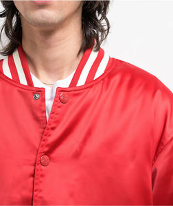 Veste universitaire en satin personnalisée pour hommes, grande taille, style baseball, respirante, légère, vente en gros - Product Image 3