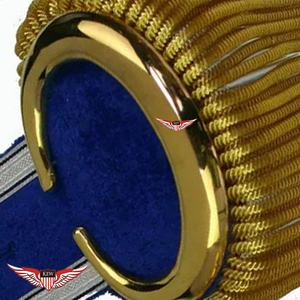 KEW - Epaulettes de Terciopelo Azul con Hilo de Mylar Personalizables y Ecológicos, Flecos Dorados, Bordados Vintage para Uniformes - Product Image 3