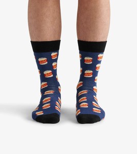 Chaussettes unisexes bleues imprimées en forme de canette de bière, en coton et élasthanne, tricotées, respirantes, pour un usage quotidien, style printemps - Product Image 2