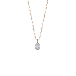 New Design Oval Cut Lab Grown Diamond Solitaire Pendant <b>Necklace</b> 14k Gold Minimalist Engagement Wedding Bridal Anniversary - Product Image 3