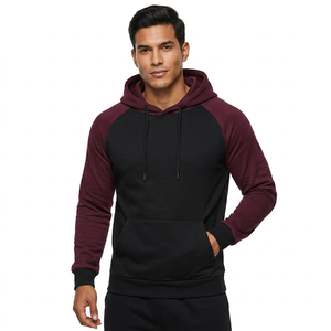 Sudadera con Capucha para Hombre, Corte Ajustado, Color Sólido, Manga Raglán, Tejido de Poliéster, Estilo Casual para Otoño, con Bolsillos - Product Image 4