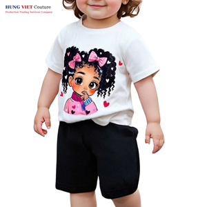 Ensemble de t-shirts pour enfants avec logo personnalisé Vêtements en coton unis et colorés pour garçons et filles - Product Image 1