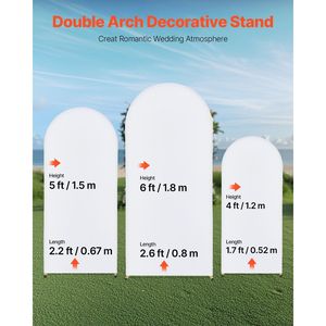 Set di 3 Supporti per Arco Nuziale Facili da Montare, Struttura in Metallo Stabile con Design a Barra Trasversale per Decorazioni Murali per Feste - Product Image 2