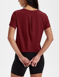 Camiseta Corta de Manga Corta para Mujer, Personalizada con Logotipo, Cuello Redondo, Color Sólido, Informal, Transpirable, para Gimnasio - Product Image 6