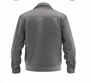 High Quality Men's Leather <b>Jacket</b> Zipper Closure Autumn Wear - Product Image 6