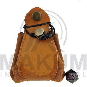 leather <b>dice</b> pouch with drawstring and botton in very cheap prices - Product Image 4