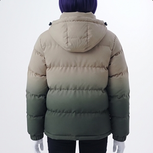 Veste matelassée à capuche pour femme Hawk Eye, manteau d'hiver bicolore, épais et chaud, fermeture éclair sur le devant, couleur unie, vêtement d'extérieur - Product Image 4