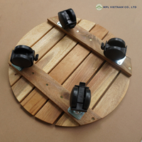 Rak Tanaman Kayu Minimalis Vintage dengan Roda yang Dapat Dikunci, Tahan Lama, Ramah Lingkungan, untuk Dalam/Luar Ruangan, Pengangkut Bunga
