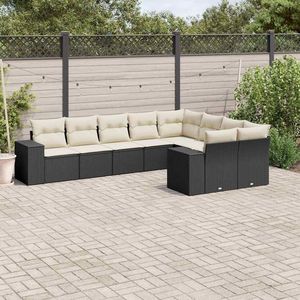 Grand ensemble de canapés de jardin modulaires en rotin PE noir, collection de meubles d'extérieur élégante - Product Image 1