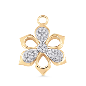 Collar con Colgante de Flor de Moissanita y Oro, Diseño Floral con Aspecto de Diamante, Joyería Floral de Lujo en Dos Tonos, Regalo para Mujer - Product Image 5