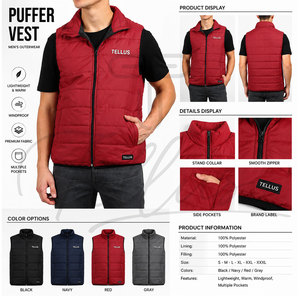 Chaleco Acolchado para Hombre con Logotipo Personalizado, Chaleco de Plumón para Invierno, Chaleco sin Mangas para Hombre, Chaqueta de Plumón Cálida, Chaleco Acolchado Más Vendido - Product Image 5