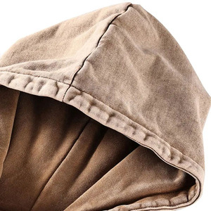 Sweat à capuche vintage marron délavé pour homme, coupe oversize, en molleton de coton épais 500 g/m², effet vieilli, streetwear, pull vierge personnalisable - Product Image 5