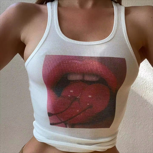Débardeurs personnalisés pour femmes, coupe courte, en tricot premium écologique, anti-boulochage, séchage rapide, en Spandex/Coton, pour la maison, avec impression sérigraphique - Product Image 2