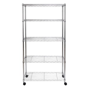 Étagère de cuisine en acier inoxydable 5 couches de qualité supérieure, finition argentée, organiseur de rangement multi-niveaux pour ustensiles et vaisselle à prix avantageux - Product Image 4