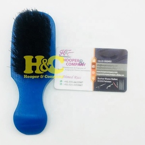 Brosse à cheveux bleue avec manche en bois, peigne de coiffure blanc personnalisable, confortable, pour usage en salon de coiffure, logo personnalisé, emballage professionnel - Product Image 5