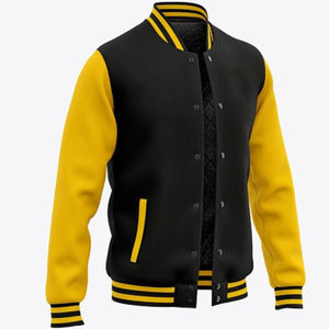 Veste universitaire personnalisée pour hommes et femmes, style baseball, avec fermeture à boutons-pression, manteau bomber universitaire, OEM ODM, vente en gros - Product Image 1