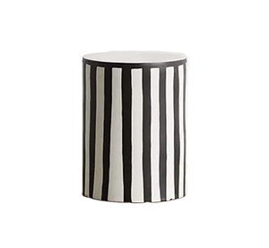 Console en résine et incrustation d'os faite à la main motif géométrique et tabouret de chevet avec bout de table et tabouret de table poli - Product Image 1