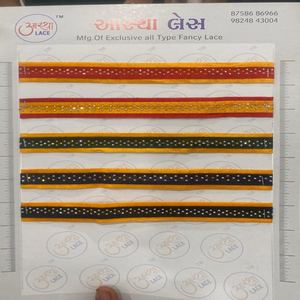 Dentelle dorée importée avec une finition soignée et une qualité de tissu durable pour les marques de mode. - Product Image 3