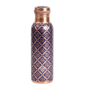 Wholesale 100% Pure Copper <b>Water</b> <b>Bottle</b> - Purple Floral Enamel Printed Leak-Proof Ayurvedic Health Drinkware for Yoga, Gym - Product Image 3