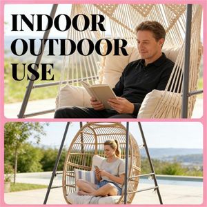Outdoor Gray Hammock Chair <b>Frame</b> Patio <b>Swing</b> Support for Hammocks - Product Image 2