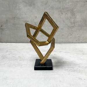Jaffs Exports Just Wow Sculpture géométrique abstraite en aluminium plaqué or, faite à la main, écologique, art moderne, décoration de table pour - Product Image 3