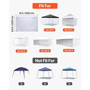 Tente pliante 10 x 10 pieds avec couche de protection imperméable contre les rayons du soleil et parois latérales pour une utilisation en extérieur - Product Image 2