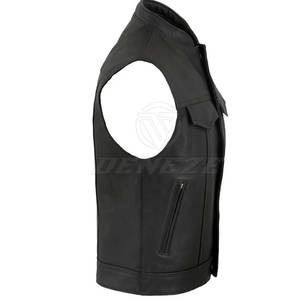 Chaleco de cuero de primera calidad, informal, elegante, moderno, con botones, para hombre, hecho en Pakistán. - Product Image 3