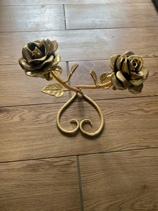 Adornos de Hierro Forjado a Mano Estilo Vintage, Color Latón Antiguo, Piezas Decorativas Florales de Metal para Portones y Cercas de Jardín - Product Image 5