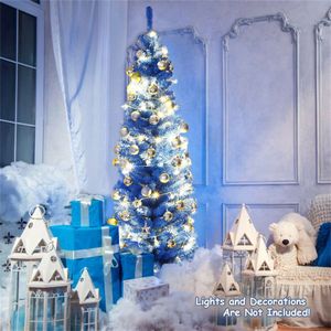 Albero di Natale Artificiale in PVC Ecologico da 180 cm con 520 Punte a Forma di Matita Blu e Robusto Supporto in Metallo - Product Image 6
