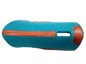 Meilleures ventes de coussinets de selle de cheval sarcelle de 18mm sur mesure en cuir beige véritable avec logo coussin en feutre synthétique emballage personnalisé - Product Image 6