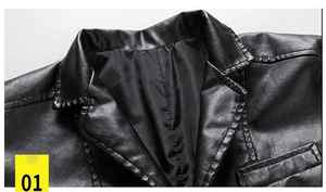 Nouvelle arrivée : Blouson en cuir pour homme, style motard, double boutonnage, tendance mode, style professionnel, vêtement d'extérieur en cuir de qualité supérieure - Product Image 6