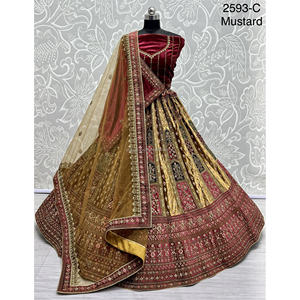 ชุดเจ้าสาวอินเดียกำมะหยี่คอลเลกชันสำหรับเจ้าสาวกับงาน zarkhan โดย fabzone - Product Image 5