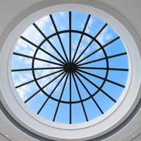 Dôme de toit en verre circulaire moderne avec structure en aluminium, système d'éclairage architectural pour plafond, pour bâtiment commercial