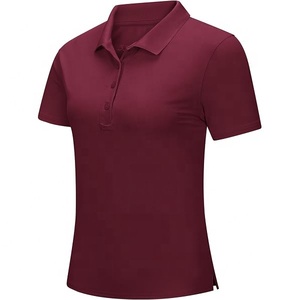 Polo de Algodón Piqué Rojo de Manga Corta para Mujer, Corte Regular, Color Sólido, Estilo Casual - Product Image 6