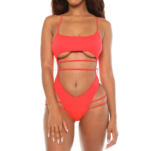 Trajes de Baño para Mujer Más Vendidos, 100% de Alta Calidad, Traje de Baño de Una Pieza de Color Sólido, Disponible a Precio de Mayoreo, Servicio OEM - Product Image 3