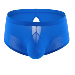 Ropa Interior Masculina, Bóxers Sexys de Talla Pequeña, Color Puro, Seda de Hielo, Deportivos de Verano, Elásticos y Cómodos, Calzoncillos Gay - Product Image 1