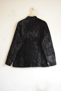Veste matelassée en velours noir, faite à la main, en velours froissé, style bohème surdimensionné, réversible, doublure en coton écologique - Product Image 5