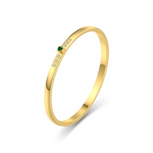 14K Solid Gold Modern Minimal <b>Bangle</b> <b>Bracelet</b> with Emerald and Diamond Accents Fine Jewelry for Women - Product Image 3