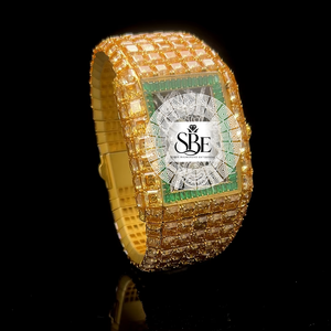 นาฬิกาหรูหราสีโรสโกลด์ประดับเพชรแบบ Iced Out พร้อมกลไกควอตซ์ ดีไซน์เรียบง่าย เหมาะสำหรับเป็นของขวัญและโอกาสพิเศษ ราคาส่งออกอินเดีย - Product Image 1