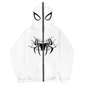 Molleton de coton à capuche à fermeture éclair unisexe de style araignée de qualité supérieure, prêt pour l'hiver avec col à capuche - Product Image 2