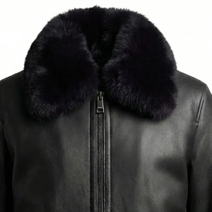 Genuine Leather <b>Shearling</b> Winter <b>Jacket</b> <b>Men</b> Premium Sheepskin Fur Aviator Coat Comfortable Warm Outerwear Style - Product Image 2
